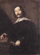 unknow artist Portrait of a gentleman,three-quarter length,standing beside a pedestal,resting his hand on books oil painting artist